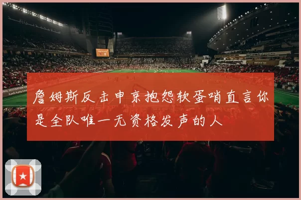詹姆斯反击申京抱怨软蛋哨直言你是全队唯一无资格发声的人